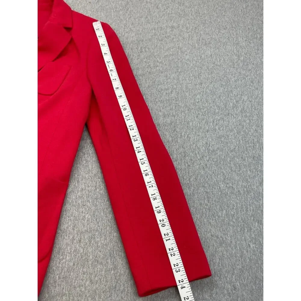 Talbots Blazer Womens 10 Red Cotton Blend Notch Lapel 2-Button‎ Single Breasted